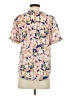 J.Crew 100% Silk Floral Pink Short Sleeve Silk Top Size 0 - photo 2