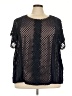 Suzanne Betro Blue Black 3/4 Sleeve Blouse Size 3X - photo 1