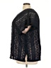 Suzanne Betro Blue Black 3/4 Sleeve Blouse Size 3X - photo 5