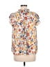 VOY 100% Polyester Orange Short Sleeve Blouse Size M - photo 2