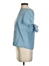 Massimo Dutti Blue Short Sleeve Blouse Size 2 - photo 5