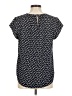 Monday Fun Polka Dots Black Short Sleeve Blouse Size M - photo 2