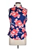 Unbranded Floral Blue Sleeveless Blouse Size L - photo 1