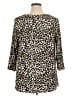 Intro Animal Print Brown Ivory 3/4 Sleeve Blouse Size 1X - photo 2