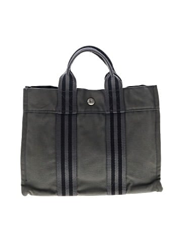 Hermès Grey/Black Canvas Fourre Tout PM Tote Bag (view 2)