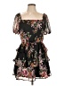 Mi ami 100% Polyester Floral Black Cocktail Dress Size L - photo 1