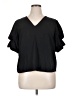 1.State 100% Polyester Black Short Sleeve T-Shirt Size XL - photo 1