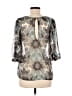 BCBGeneration Silver 3/4 Sleeve Blouse Size M - photo 2