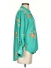 Fig and Flower Floral Teal 3/4 Sleeve Blouse Size S - photo 4