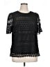 Express 100% Polyester Black Short Sleeve Top Size XL - photo 1