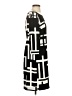 Ann Taylor 100% Polyester Graphic Black Casual Dress Size 4 - photo 4