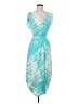 5/48 100% Polyester Tie-dye Teal Cocktail Dress Size XS - photo 1