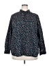 Old Navy 100% Cotton Floral Blue Long Sleeve Blouse Size XXL - photo 1