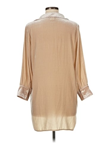Blue Tassel 3/4 Sleeve Silk Top (view 2)