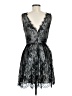 Dee Elly 100% Nylon Metallic Silver Cocktail Dress Size M - photo 2