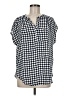 PREMISE Polka Dots Blue Short Sleeve Blouse Size M - photo 1