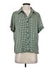 Carolina Belle 100% Polyester Print Green Short Sleeve Blouse Size S - photo 1