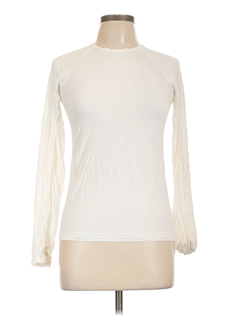 Pre-owned Athleta Long Sleeve T-shirt In Ivory