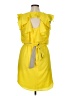 Unbranded 100% Polyester Solid Yellow Casual Dress Size 14 - photo 2