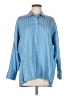 J. McLaughlin 100% Cotton Stripes Blue Long Sleeve Button-Down Shirt Size M - photo 1