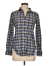 Theory Plaid Blue Long Sleeve Button-Down Shirt Size M - photo 1