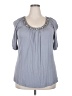 Design History Gray Short Sleeve Blouse Size 2X - photo 1