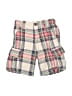 Mini Boden 100% Cotton Plaid Ivory Cargo Shorts Size 4 - photo 1