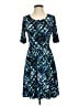 Apt. 9 Argyle Blue Casual Dress Size S - photo 1