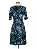 Apt. 9 Argyle Blue Casual Dress Size S - photo 2
