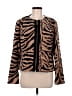 Chico's 100% Polyester Animal Print Brown Jacket Size Lg (2) - photo 1