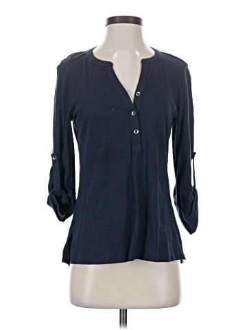 Blue Saks Fifth Avenue 3/4 Sleeve Blouse (view 1)