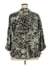 New Directions Animal Print Gray Long Sleeve Blouse Size 3X - photo 2