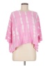 Unbranded 100% Cotton Tie-dye Pink Poncho Size M (estimated) - photo 1