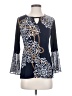JM Collection Blue 3/4 Sleeve Blouse Size S - photo 1