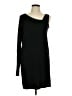 Qi Solid Black Casual Dress Size L - photo 1