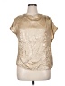 Unbranded 100% Polyester Metallic Gold Short Sleeve Blouse Size 1X (estimated) - photo 1