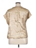 Unbranded 100% Polyester Metallic Gold Short Sleeve Blouse Size 1X (estimated) - photo 2