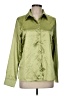 Peach 100% Polyester Metallic Green Long Sleeve Blouse Size M - photo 1