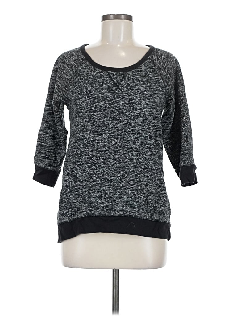 Pre-owned Express 3/4 Sleeve T-shirt In Gray