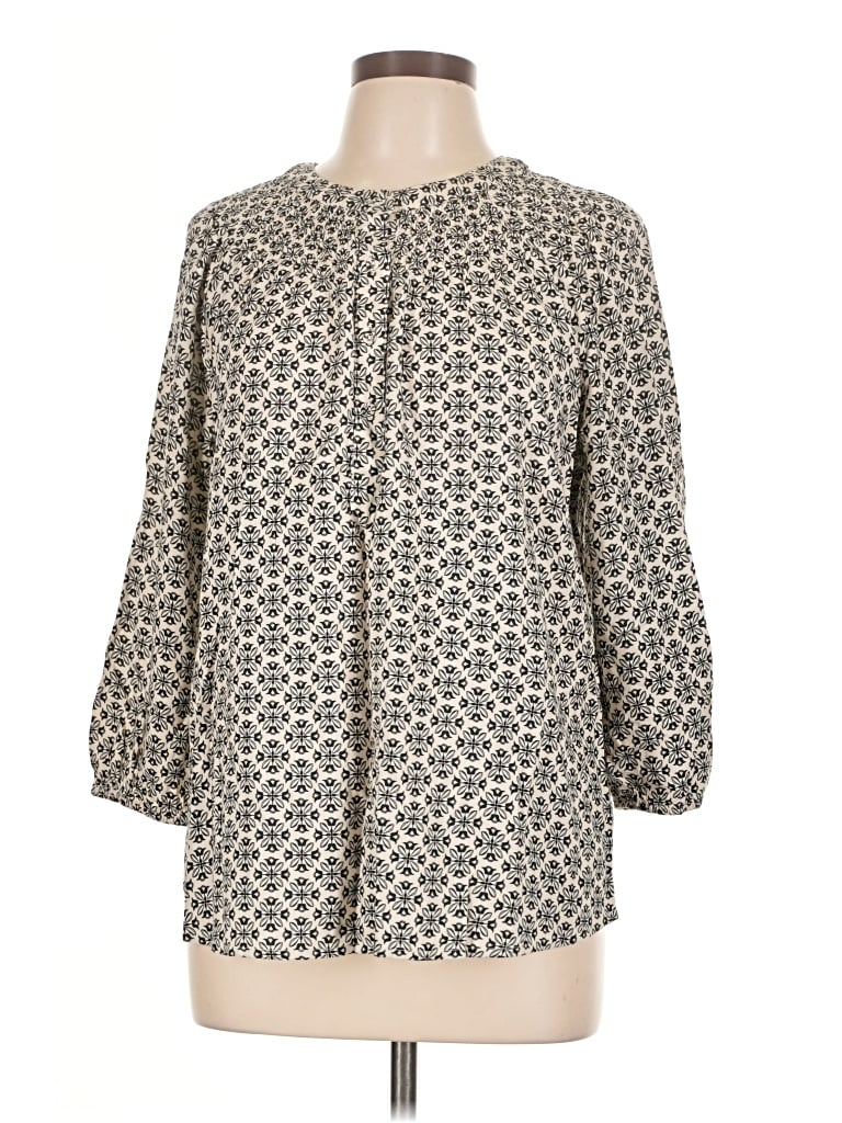 Pre-owned Croft & Barrow 3/4 Sleeve Blouse In Gray