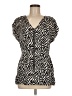 Walter 100% Silk Black Short Sleeve Silk Top Size M - photo 1
