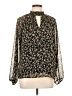 Lush 100% Polyester Floral Black Long Sleeve Blouse Size L - photo 1