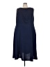 Connected Apparel 100% Polyester Solid Blue Casual Dress Size 24W - photo 1