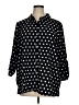 Susan Graver 100% Polyester Polka Dots Black 3/4 Sleeve Blouse Size XL - photo 1
