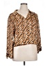Pleione 100% Polyester Brown 3/4 Sleeve Blouse Size XL - photo 1