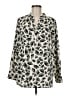 Tres Jolie 100% Polyester Print Ivory Long Sleeve Blouse Size M - photo 1