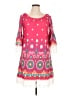 White Mark Print Pink Casual Dress Size L - photo 1