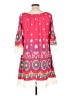 White Mark Print Pink Casual Dress Size L - photo 2