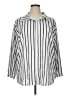 Unbranded 100% Polyester Stripes Silver 3/4 Sleeve Blouse Size 1X - photo 1