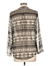 About A Girl 100% Polyester Print Gray Long Sleeve Blouse Size L - photo 2